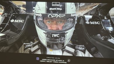 Test image projetée PUTRIMS K12 – film F1 pilote casque HDR10 Dolby Vision